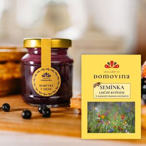 Včelařství Domovina Med s borůvkami 170 g a semínka luční květiny