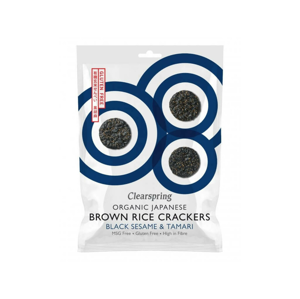 Clearspring Japonské krekry z hnědé rýže s černým sezamem BIO 40 g