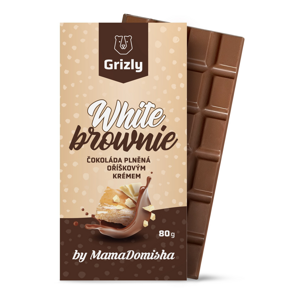 GRIZLY Čokoláda mléčná White Brownie by Mamadomisha 80 g  expirace