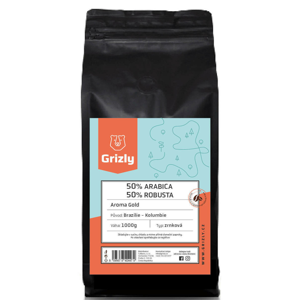 GRIZLY Zrnková káva 50/50 Aroma Gold 1000 g